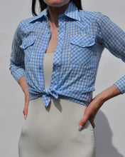 Load image into Gallery viewer, Blue Gingham Button Down
