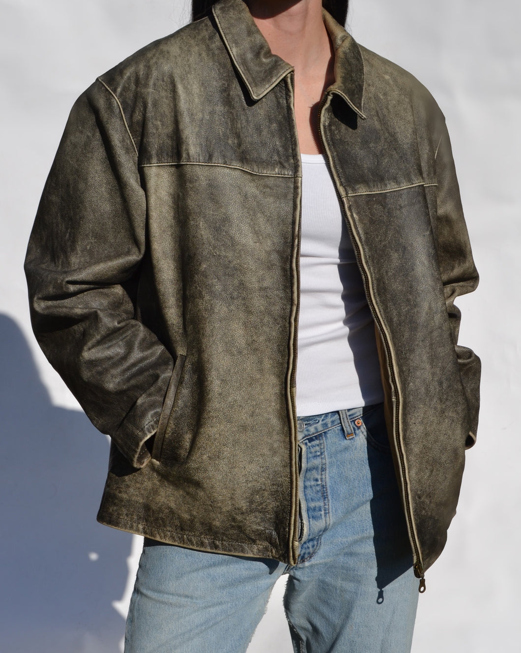 Distressed Leather Jacket