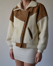 Load image into Gallery viewer, Vintage Suede Knit Bomber Jacket
