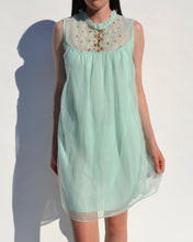 Load image into Gallery viewer, Vintage Teal Baby Doll Slip Dress
