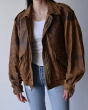 Load image into Gallery viewer, Vintage Yves Saint Laurent Distressed Leather Bomber Jacket

