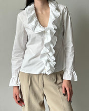 Load image into Gallery viewer, Ralph Lauren White Ruffled Button Up

