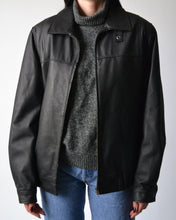 Load image into Gallery viewer, Classic Black Leather Bomber
