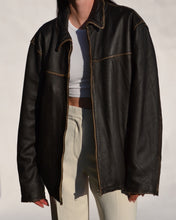 Load image into Gallery viewer, Brown Distressed Leather Jacket
