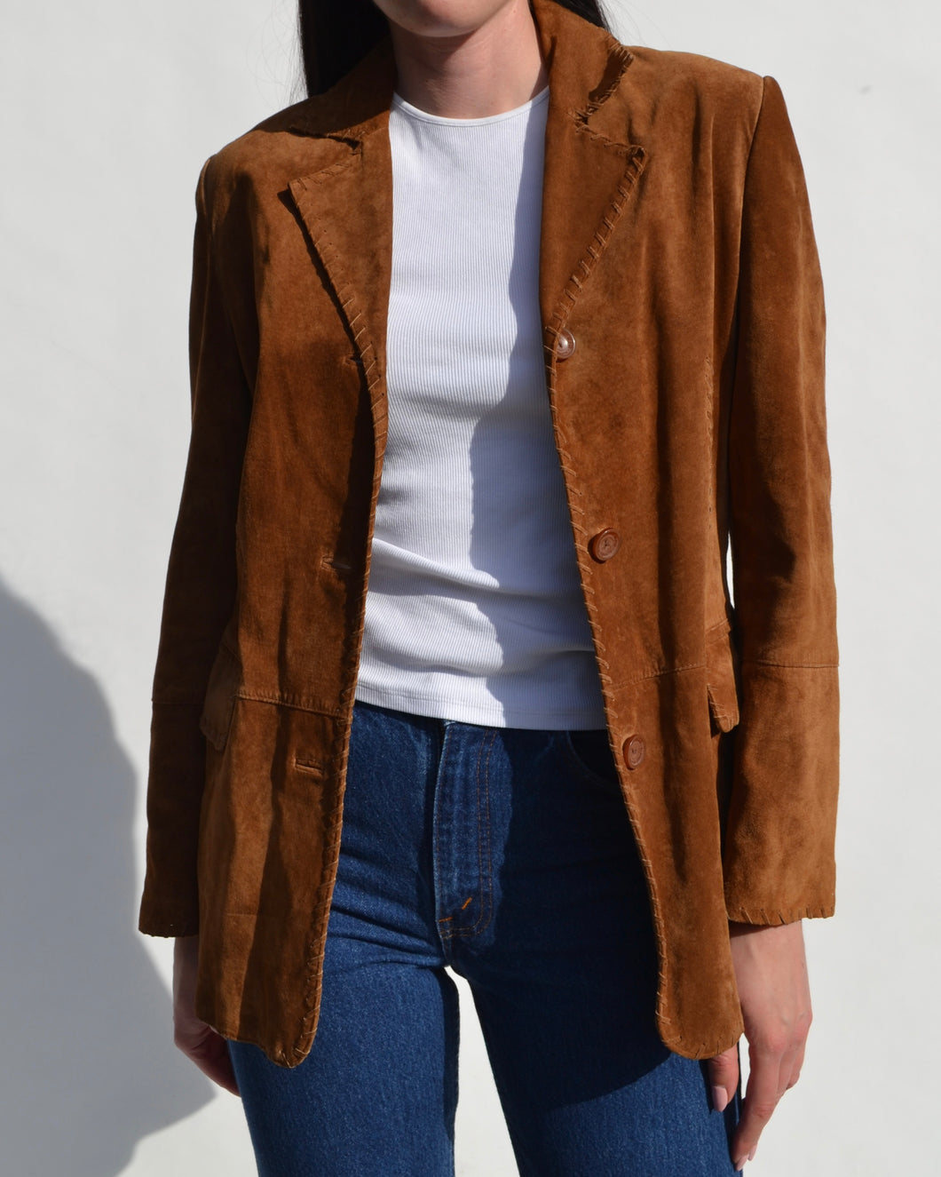 Vintage Suede Leather Blazer