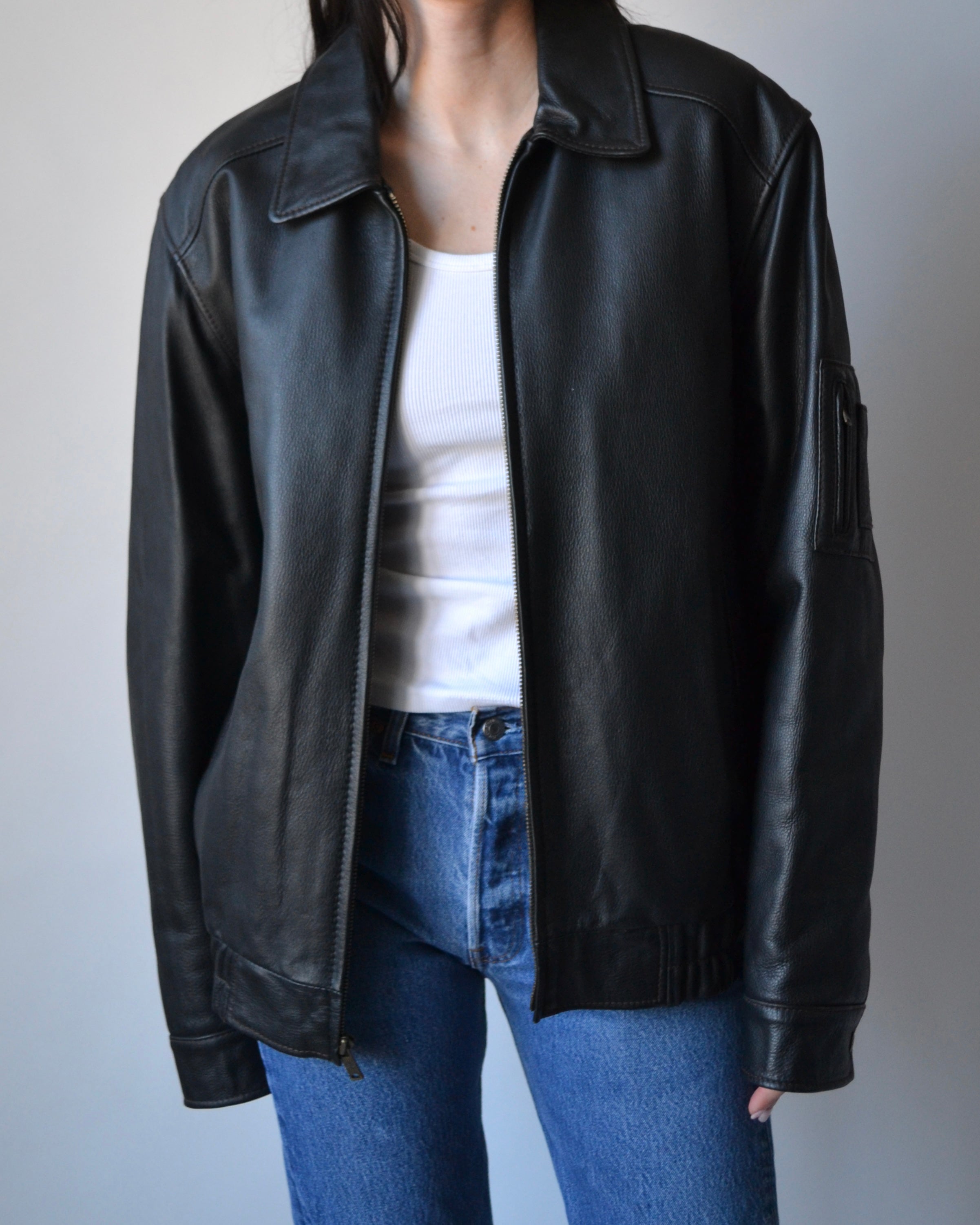 Vintage Leather Bomber Jacket – 23 Lux