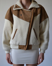 Load image into Gallery viewer, Vintage Suede Knit Bomber Jacket
