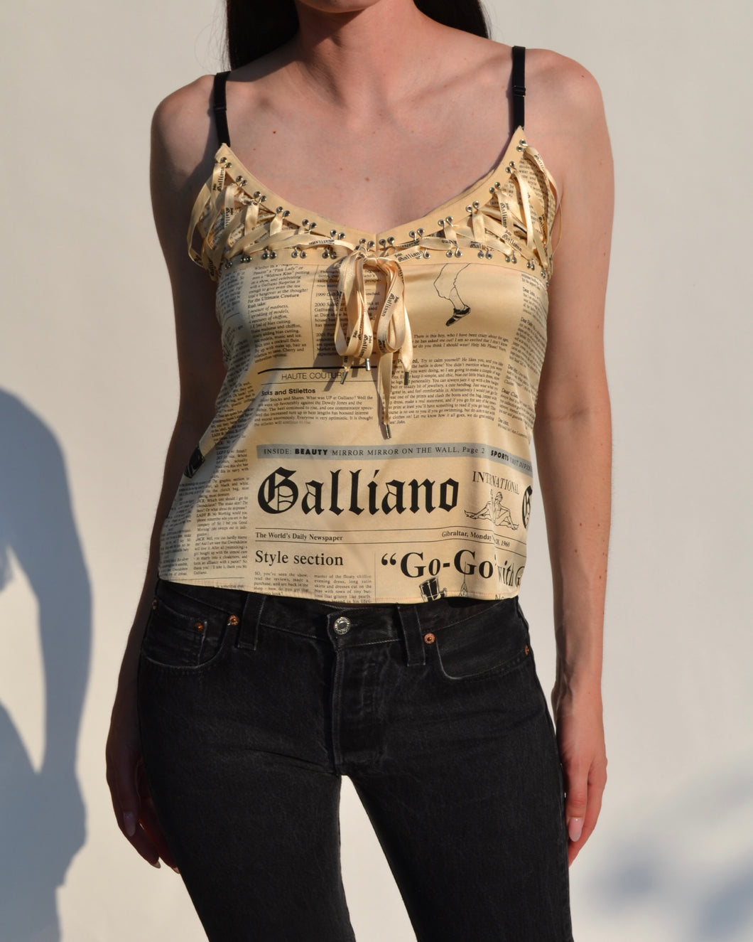 John Galliano 2004 Newpaper Print Top