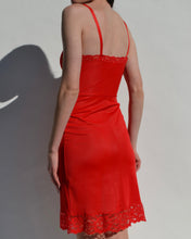 Load image into Gallery viewer, Vintage Red Lace Slip Dress
