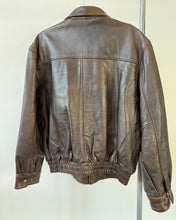 Load image into Gallery viewer, Brown Distressed Leather Bomber
