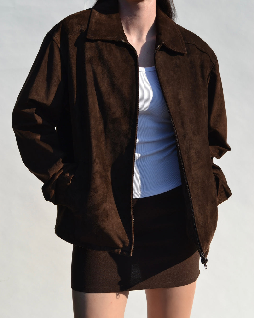 Vintage Chocolate Brown Suede Jacket