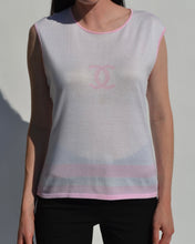 Load image into Gallery viewer, Chanel Circa 2000 White &amp; Pink Knit Top
