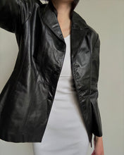 Load image into Gallery viewer, Vintage Black Leather Blazer
