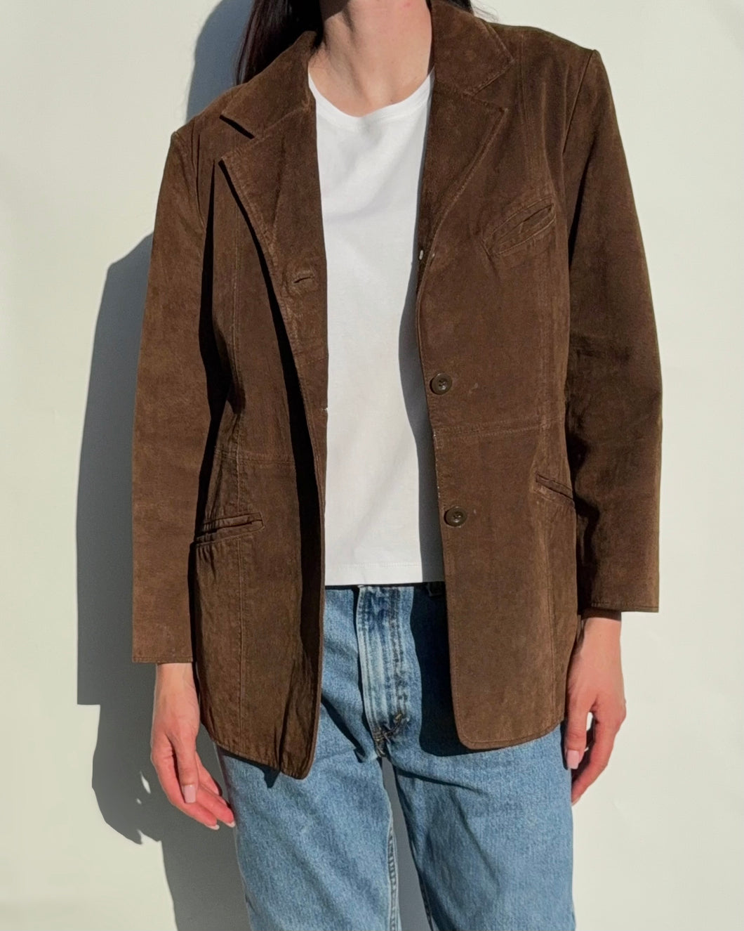 Chocolate Brown Suede Blazer