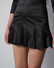 Load image into Gallery viewer, Y2K Black Satin Pleated Mini Skirt
