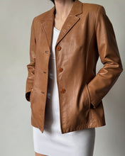 Load image into Gallery viewer, Vintage Tan Leather Blazer
