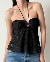 Load image into Gallery viewer, Donna Karan New York Black Strapless Lace Top
