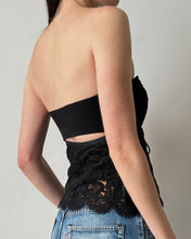 Load image into Gallery viewer, Donna Karan New York Black Strapless Lace Top
