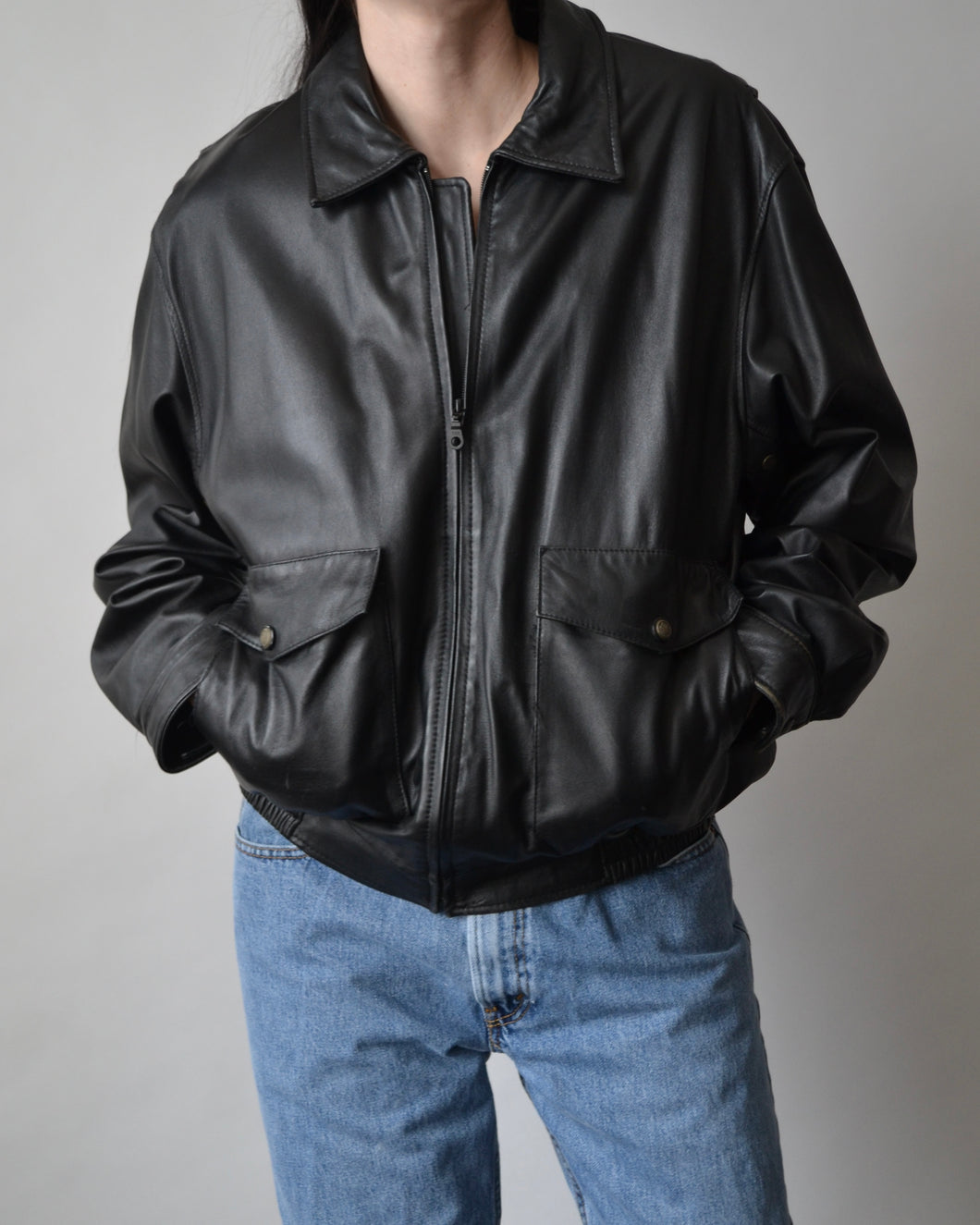 Vintage Danier Black Leather Bomber