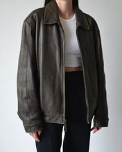 Load image into Gallery viewer, Vintage Brown Distressed Leather Jacket
