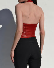Load image into Gallery viewer, Vintage Danier Red Leather Halter Top
