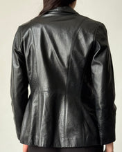 Load image into Gallery viewer, Vintage Black Leather Blazer
