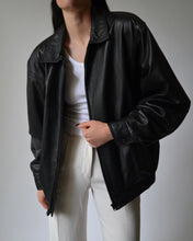 Load image into Gallery viewer, Vintage Black Leather Bomber
