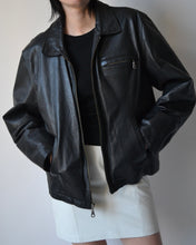 Load image into Gallery viewer, Black Leather Zip Up Jacket
