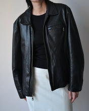 Load image into Gallery viewer, Black Leather Zip Up Jacket
