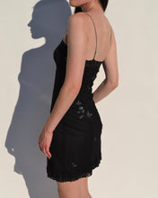 Load image into Gallery viewer, Betsey Johnson Black Beaded Mini Dress
