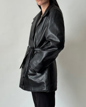 Load image into Gallery viewer, Black Leather Belted Blazer
