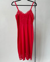 Load image into Gallery viewer, Vintage Red Lace Slip Dress
