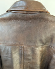 Load image into Gallery viewer, Brown Distressed Leather Bomber
