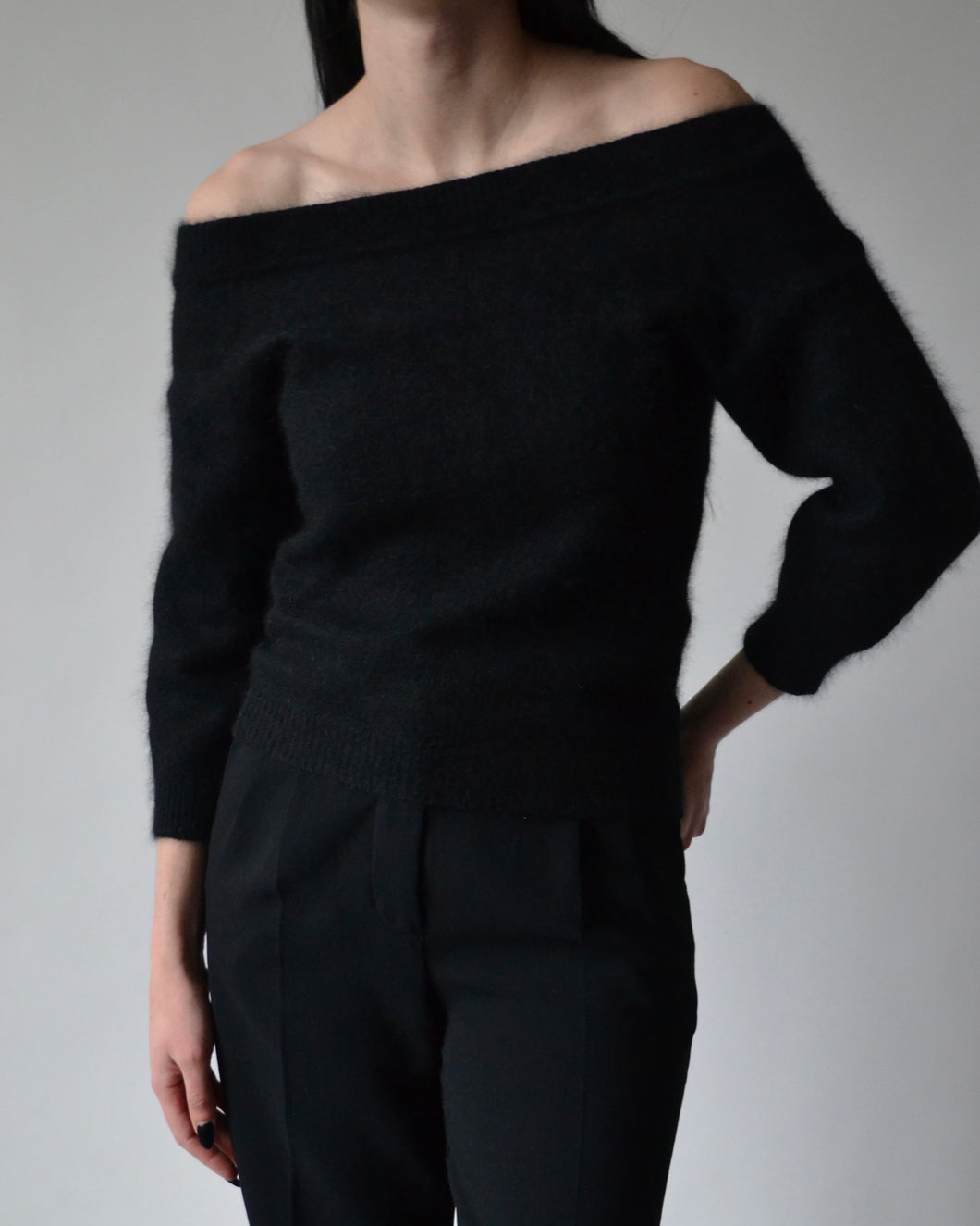 Vintage Black Angora Sweater