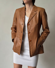 Load image into Gallery viewer, Vintage Tan Leather Blazer
