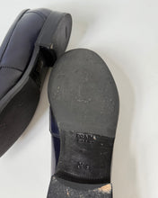 Load image into Gallery viewer, Prada Blue &amp; Burgundy Penny Loafers

