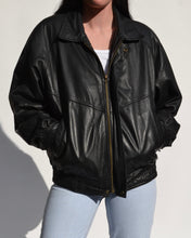 Load image into Gallery viewer, Vintage Black Danier Leather Bomber
