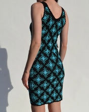 Load image into Gallery viewer, Blue &amp; Black Crochet Dress
