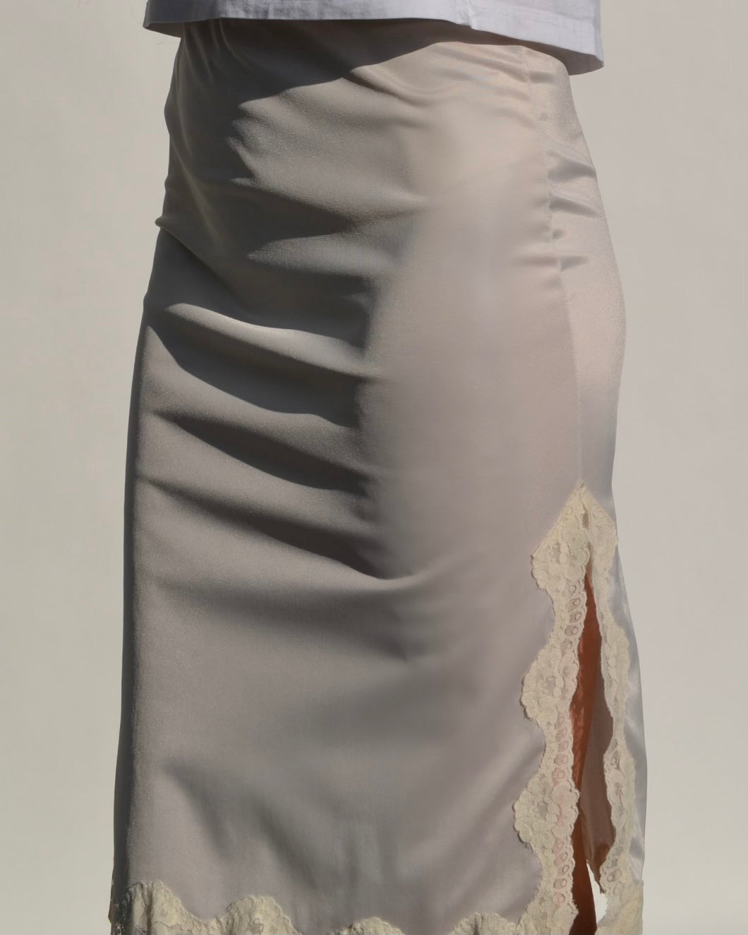 Vintage Cream Slip Skirt