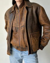 Load image into Gallery viewer, Vintage Distressed Leather Jacket
