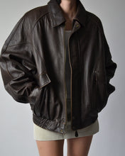 Load image into Gallery viewer, Danier Brown Leather Bomber Jacket
