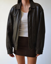 Load image into Gallery viewer, Vintage Chocolate Brown Leather Bomber
