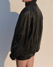 Load image into Gallery viewer, Vintage Danier Black Leather Bomber Jacket
