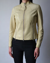 Load image into Gallery viewer, Danier Cream Moto Leather Jacket
