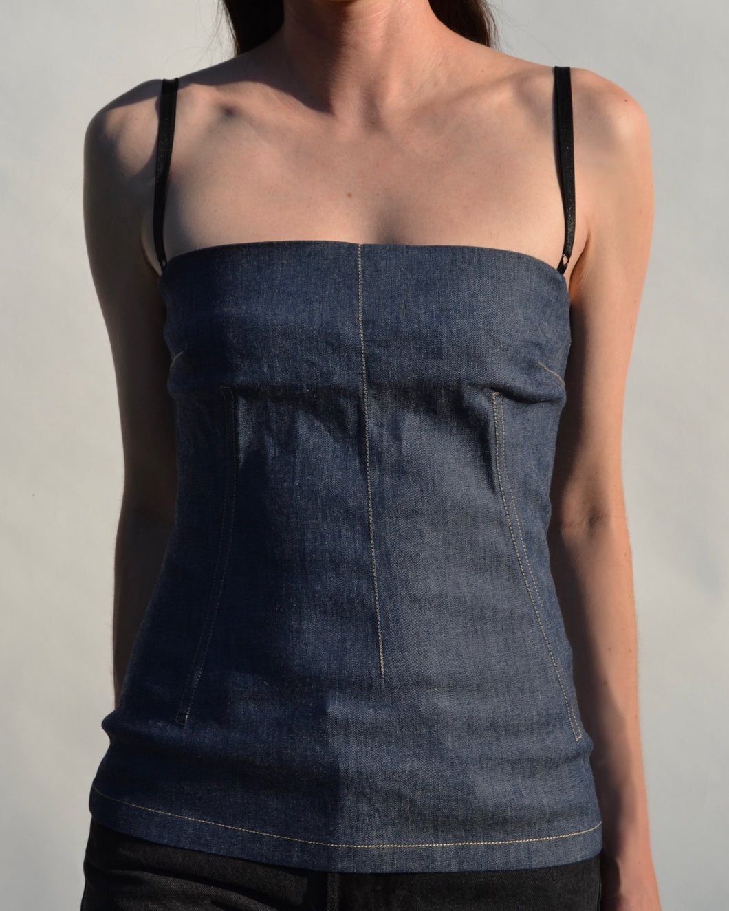 Vintage Dolce & Gabbana Blue Denim Corset Top