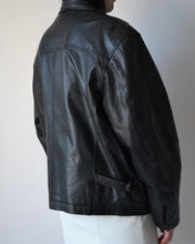 Load image into Gallery viewer, Black Leather Zip Up Jacket
