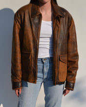 Load image into Gallery viewer, Vintage Distressed Leather Jacket
