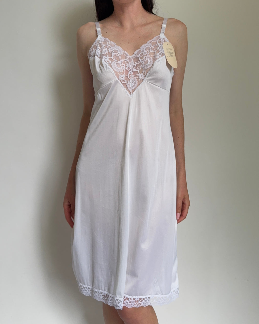 Vintage White Lace Slip Dress