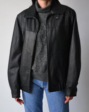 Load image into Gallery viewer, Classic Black Leather Bomber
