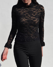 Load image into Gallery viewer, Vintage Lace Patterned Turtleneck Top
